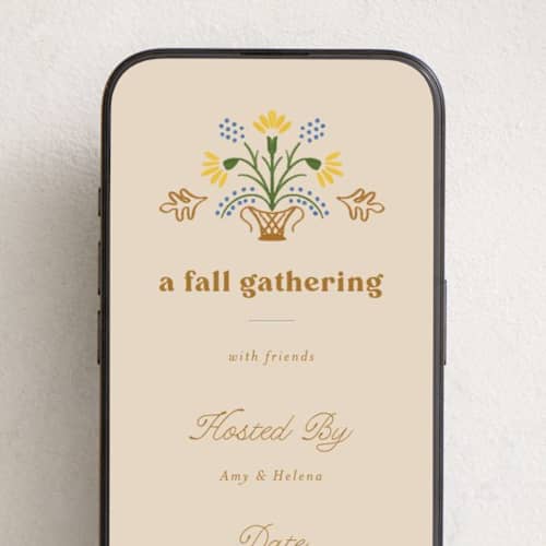 This is a cashew online invitations by Becky Nimoy called embroidery printing on digital paper in standard