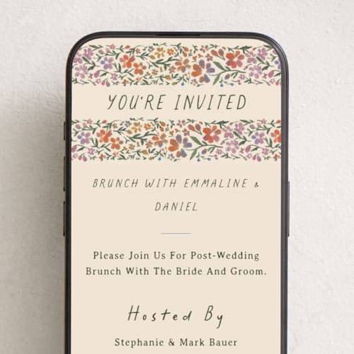 This is a confetti online invitations by 2birdstone called wildflower brunch printing on digital paper in standard