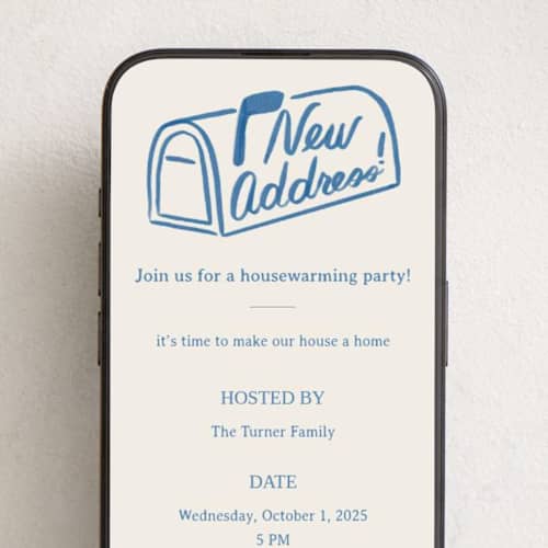 This is a cobalt online invitations by Sierra Lee called letterbox printing on digital paper in standard