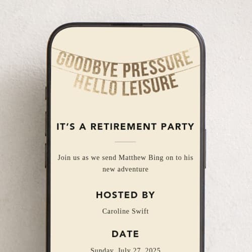This is a latte online invitations by Creo Study called retirement banner printing on digital paper in standard