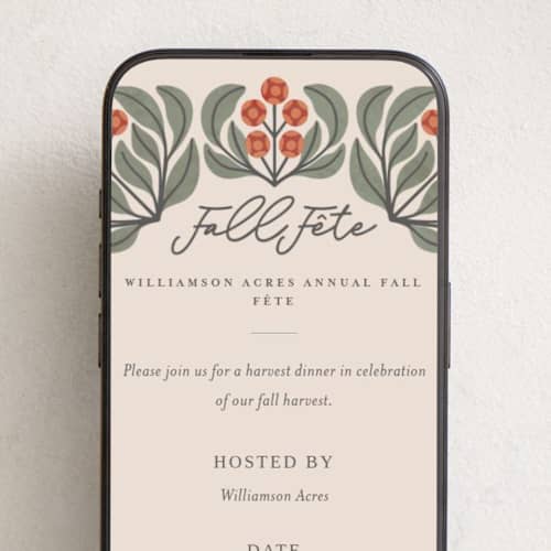 This is a bittersweet online invitations by Meggy Masters called fall fête printing on digital paper in standard