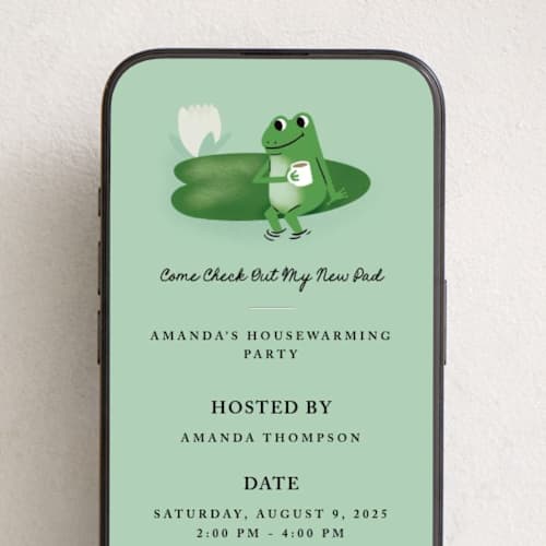 This is a lily pad online invitations by mo kelley called new pad printing on digital paper in standard