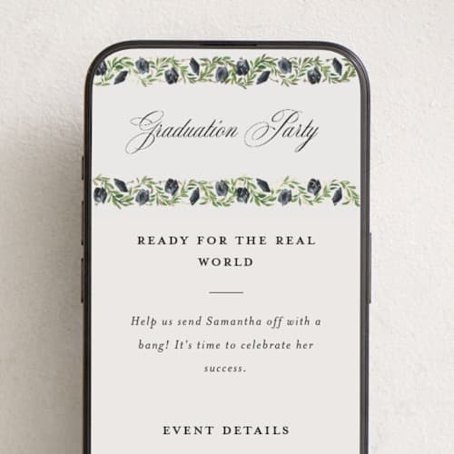 This is a neutral online invitations by Claudia Orengo called hats off printing on digital paper in standard