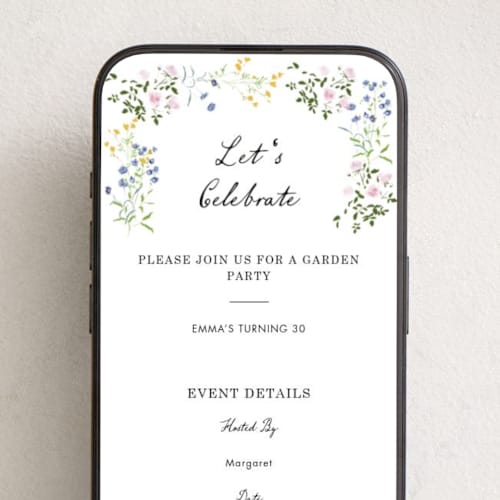 This is a cloud online invitations by Baumbirdy called garden floral printing on digital paper in standard
