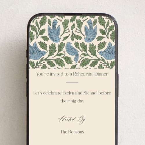 This is a bluebird online invitations by Jen Owens called birdies printing on digital paper in standard