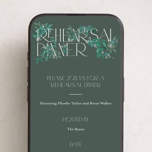 This is a sage online invitations by Alethea and Ruth called stacked type printing on digital paper in standard