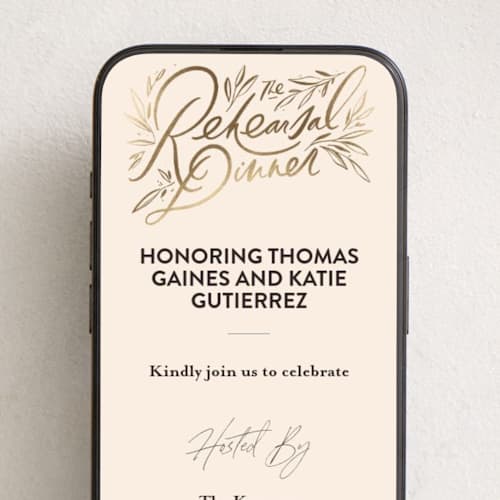 This is a almond online invitations by Julie Murray called dinner fleur printing on digital paper in standard