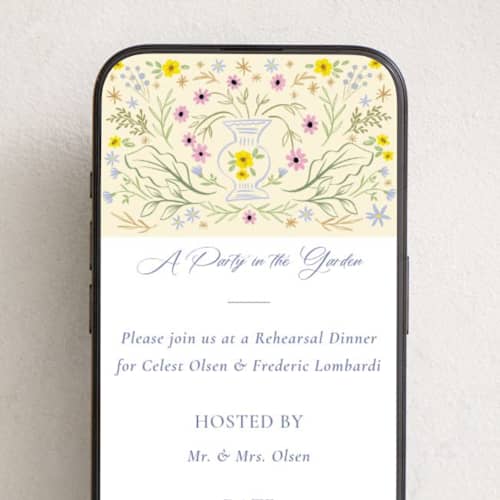 This is a sand online invitations by Ana Sharpe called italian garden printing on digital paper in standard