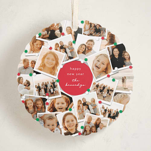 This is a merlot holiday card ornaments with standard by fatfatin called family tree printing on recycled smooth signature in ornament