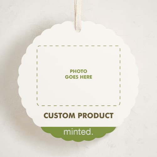 This is a charcoal holiday card ornaments with standard by Minted Custom called custom printing on signature in ornament