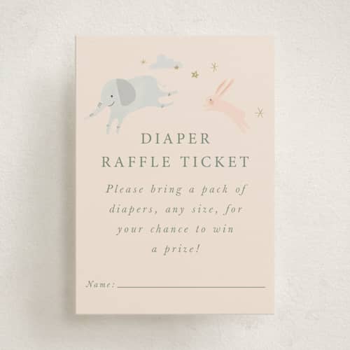 This is a sand baby shower insert cards with standard by Hannah Williams called little wild one printing on signature in standard