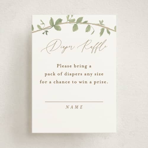 This is a ivy baby shower insert cards with standard by Everett Paper Goods called canopy printing on signature in standard