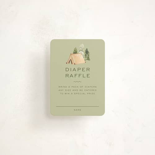 This is a forest baby shower insert cards with standard by Reilly Kavanaugh called woodland baby shower printing on signature in standard