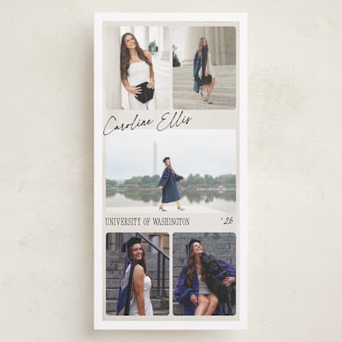 This is a snow graduation announcements with standard by Robert and Stella called holiday film printing on recycled smooth signature in tall