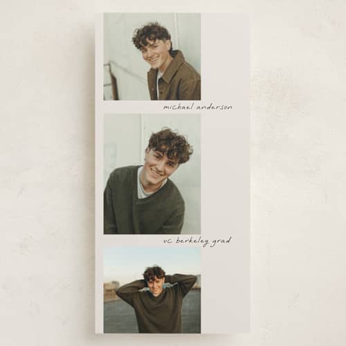 This is a vanilla graduation announcements with standard by Tamara Hilje called film printing on recycled smooth signature in tall