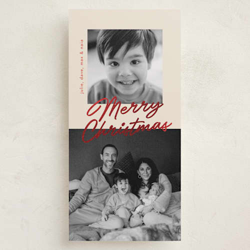 This is a marshmallow foil pressed holiday cards with foil pressed by Pati Cascino called duetto printing on recycled smooth signature in tall