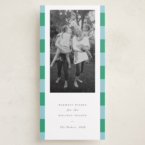 This is a seaside holiday photo cards with standard by Chryssi Tsoupanarias called modern cheer printing on recycled smooth signature in tall