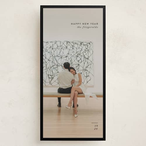 This is a coal holiday photo cards with standard by Jackie Crawford called archival border printing on recycled smooth signature in tall