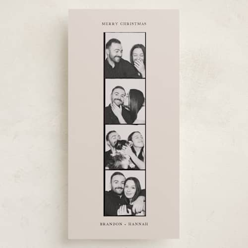 This is a sand holiday photo cards with standard by Chelsea Petaja called photo booth holiday printing on recycled smooth signature in tall