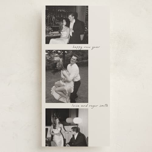 This is a vanilla holiday photo cards with standard by Tamara Hilje called film printing on recycled smooth signature in tall