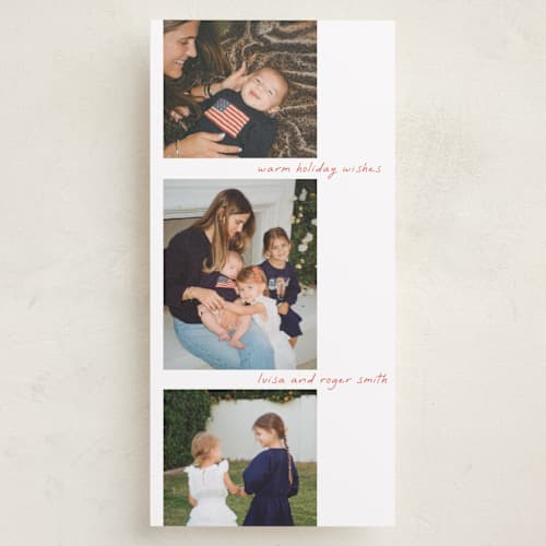 This is a candy cane holiday photo cards with standard by Tamara Hilje called film printing on recycled smooth signature in tall