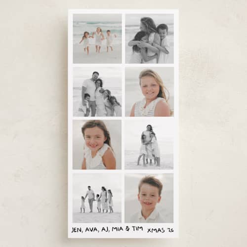 This is a midnight holiday photo cards with standard by Inkblot Design called candid printing on recycled smooth signature in tall