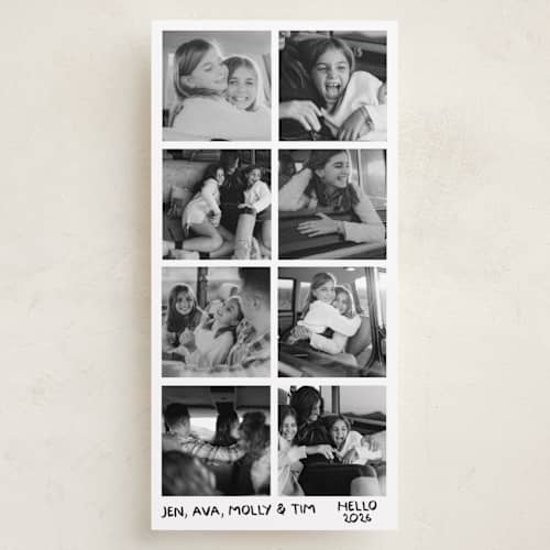 This is a midnight holiday photo cards with standard by Inkblot Design called candid printing on recycled smooth signature in tall