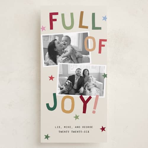 This is a cozy cabin holiday photo cards with standard by Kercia Jane called full of joy (& cheer) printing on recycled smooth signature in tall