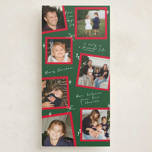 This is a holly holiday photo cards with standard by Owl and Toad called personal note printing on recycled smooth signature in tall
