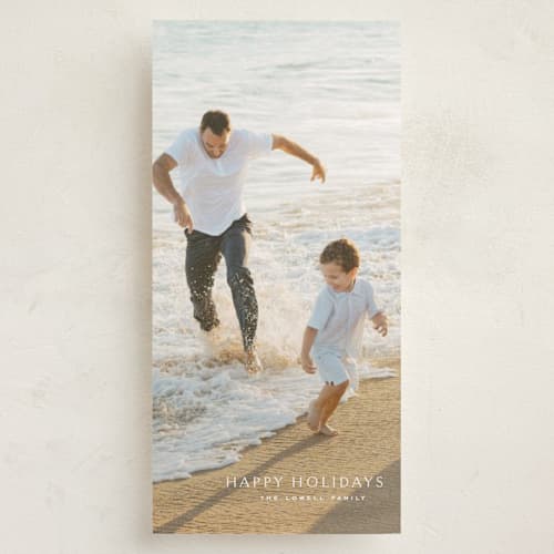 This is a salt holiday photo cards with standard by Erin L. Wilson called pacifique printing on recycled smooth signature in tall