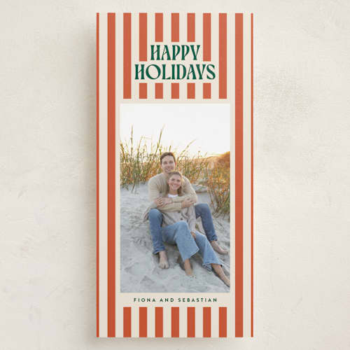 This is a mistletoe holiday photo cards with standard by Ekko Studio called bold & bright printing on recycled smooth signature in tall
