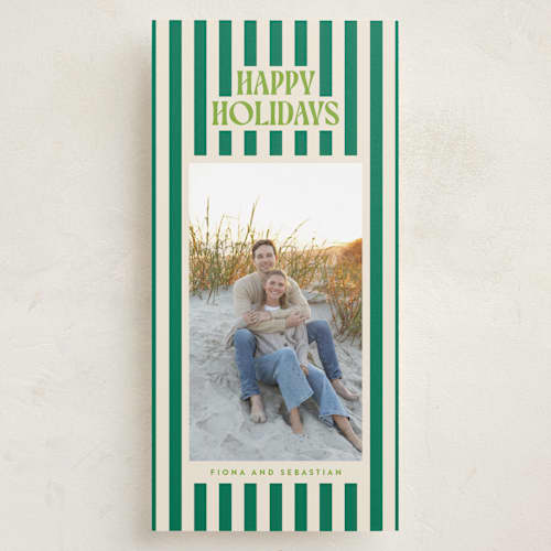 This is a balsam holiday photo cards with standard by Ekko Studio called bold & bright printing on recycled smooth signature in tall