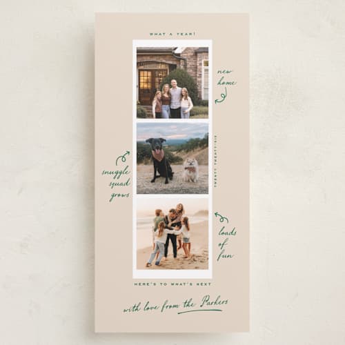 This is a birch holiday photo cards with standard by Leia Matt called storystrip printing on recycled smooth signature in tall