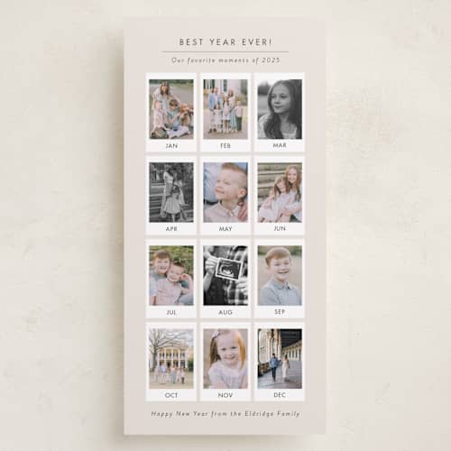 This is a ecru holiday photo cards with standard by Meggy Masters called a wonderful life printing on recycled smooth signature in tall