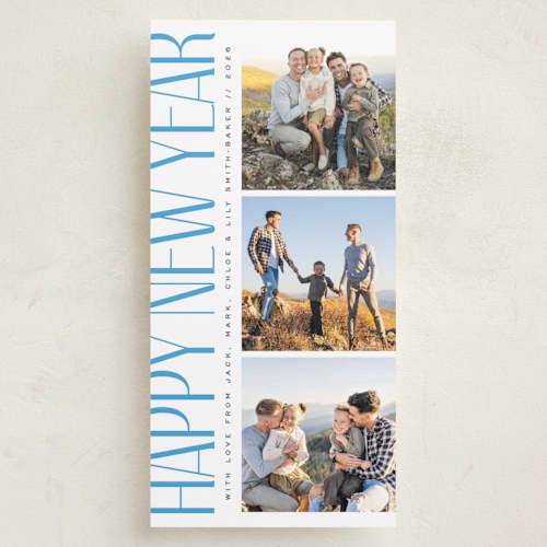 This is a ocean holiday photo cards with standard by Owl and Toad called stacked printing on recycled smooth signature in tall