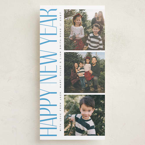 This is a ocean holiday photo cards with standard by Owl and Toad called stacked printing on recycled smooth signature in tall