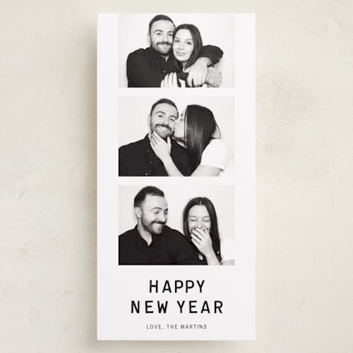 This is a ink holiday photo cards with standard by Ani Somi called photo booth printing on recycled smooth signature in tall