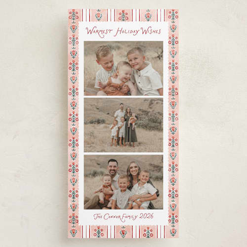 This is a winter rose holiday photo cards with standard by Jenna Holcomb called alpen printing on recycled smooth signature in tall