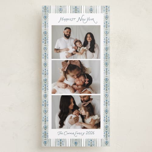 This is a aqua holiday photo cards with standard by Jenna Holcomb called alpen printing on recycled smooth signature in tall