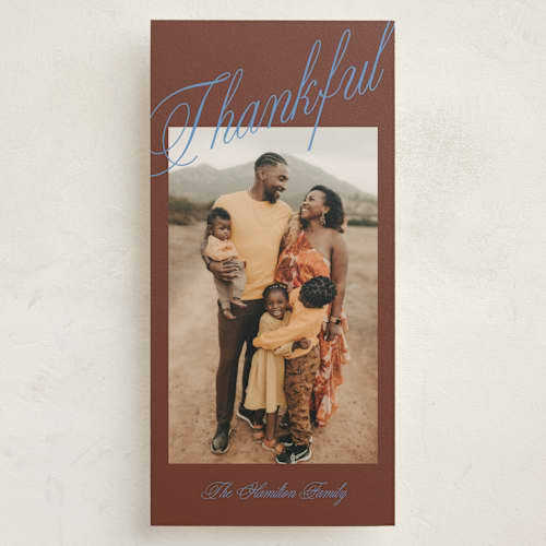 This is a spice holiday photo cards with standard by Kelly Watkins called modern script printing on recycled smooth signature in tall