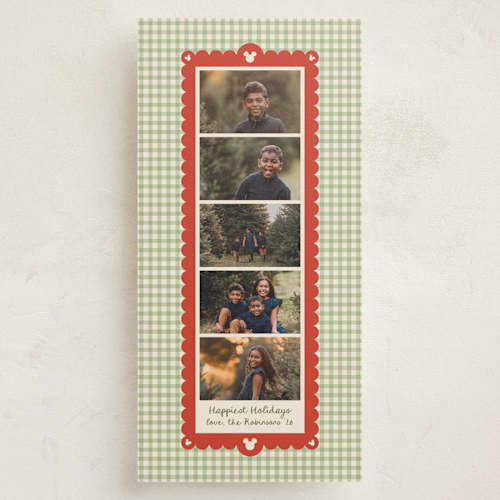 This is a stocking holiday photo cards with standard by Creo Study called disney’s mickey vintage photo strip printing on recycled smooth signature in tall