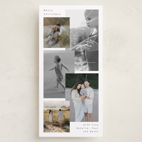 This is a snow holiday photo cards with standard by Emily Sabol Goss called joyful days printing on recycled smooth signature in tall