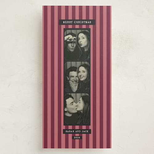 This is a mulled wine holiday photo cards with standard by Rina Ozum called candy stripe christmas printing on recycled smooth signature in tall