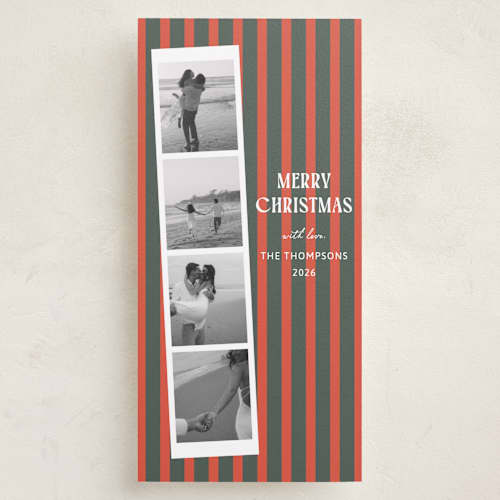 This is a cider holiday photo cards with standard by Ashley Iwafuchi called chic stripe printing on recycled smooth signature in tall