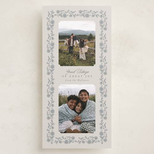 This is a frozen lake holiday photo cards with standard by Everett Paper Goods called laurent printing on recycled smooth signature in tall