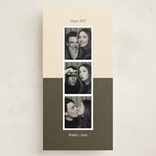 This is a pine needle holiday photo cards with standard by Jenna Holcomb called together printing on recycled smooth signature in tall