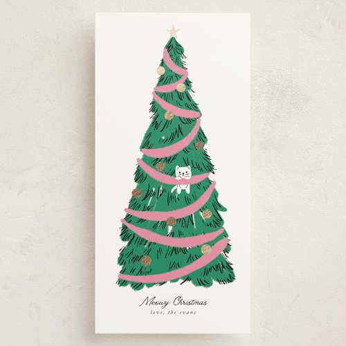 This is a candy foil pressed holiday cards with foil pressed by mo kelley called hanging out for the holidays printing on signature in tall