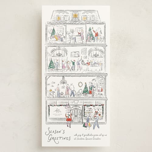 This is a stocking holiday photo cards with standard by Jenna Holcomb called joyful season printing on signature in tall