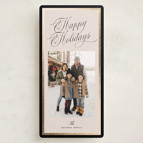 This is a raven foil pressed holiday cards with foil pressed by chocomocacino called tropezienne printing on recycled smooth signature in tall