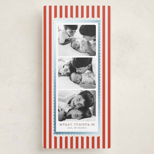 This is a berry foil pressed holiday cards with foil pressed by Yaling Hou Suzuki called the snapshots printing on recycled smooth signature in tall